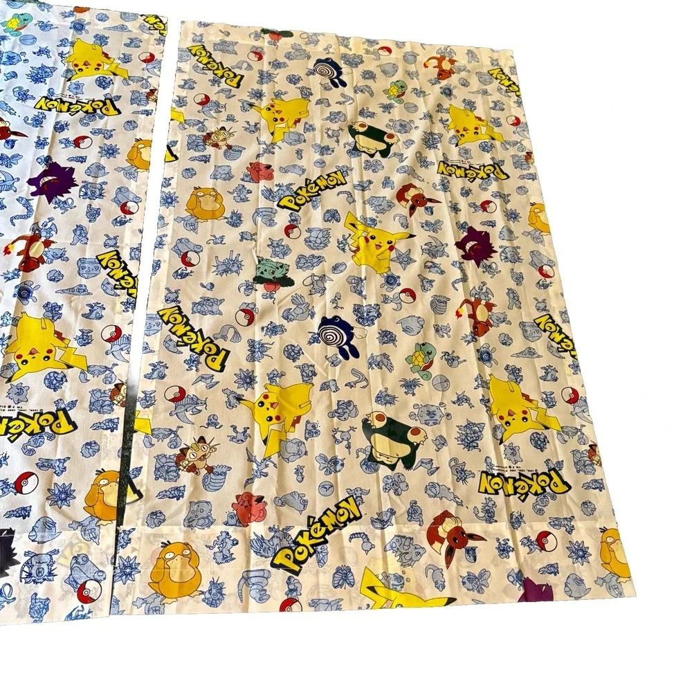 Pokémon Curtains VTG 1990s All Over Characters Great Set